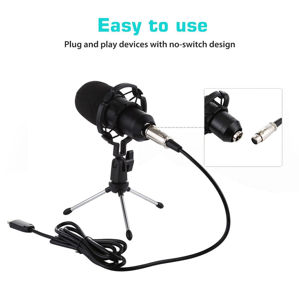 BM-300 USB Wired Condenser Microphone for Computer Studio_3